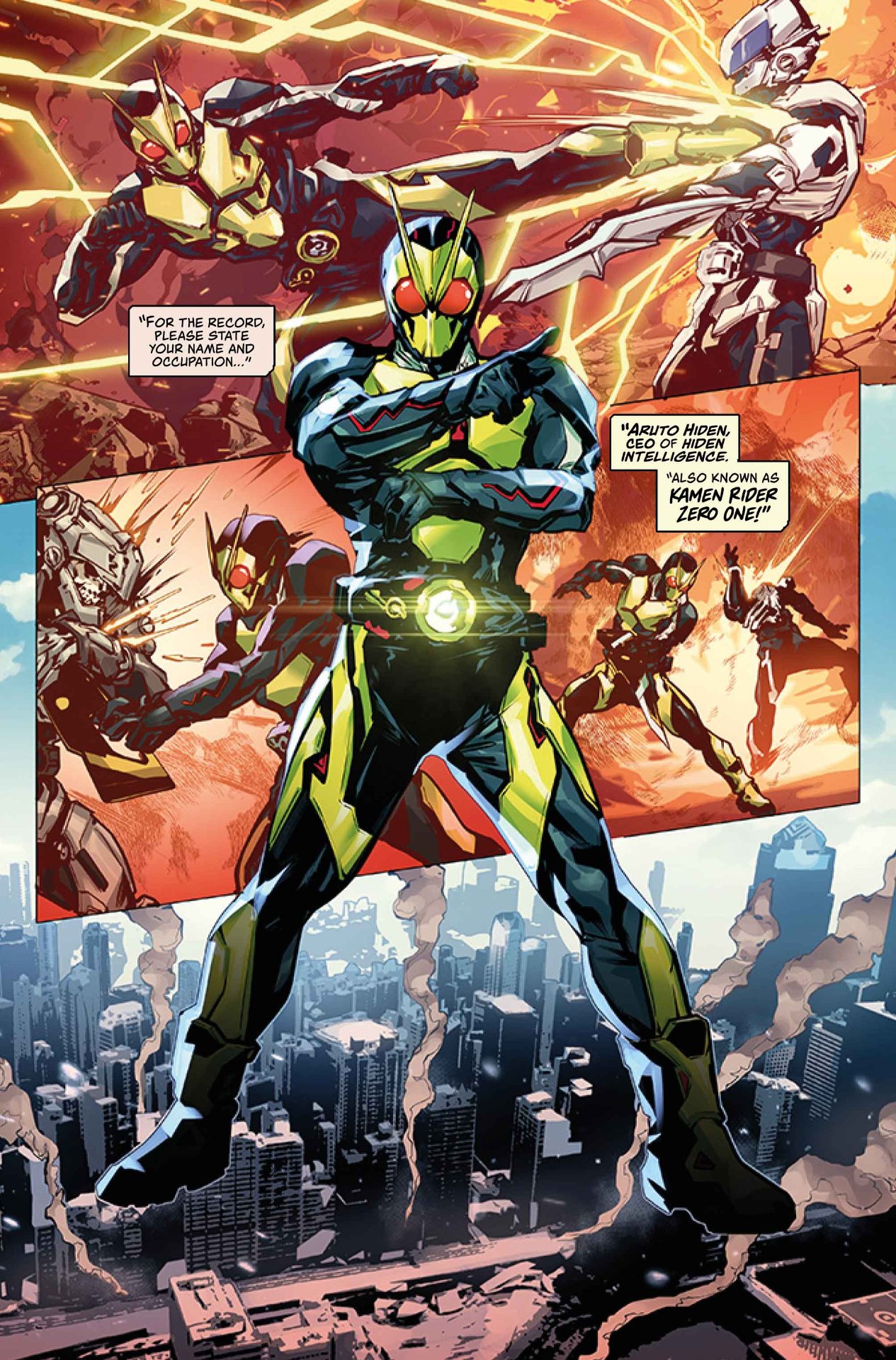 Kamen Rider Zero-One Issue One Preview Page One