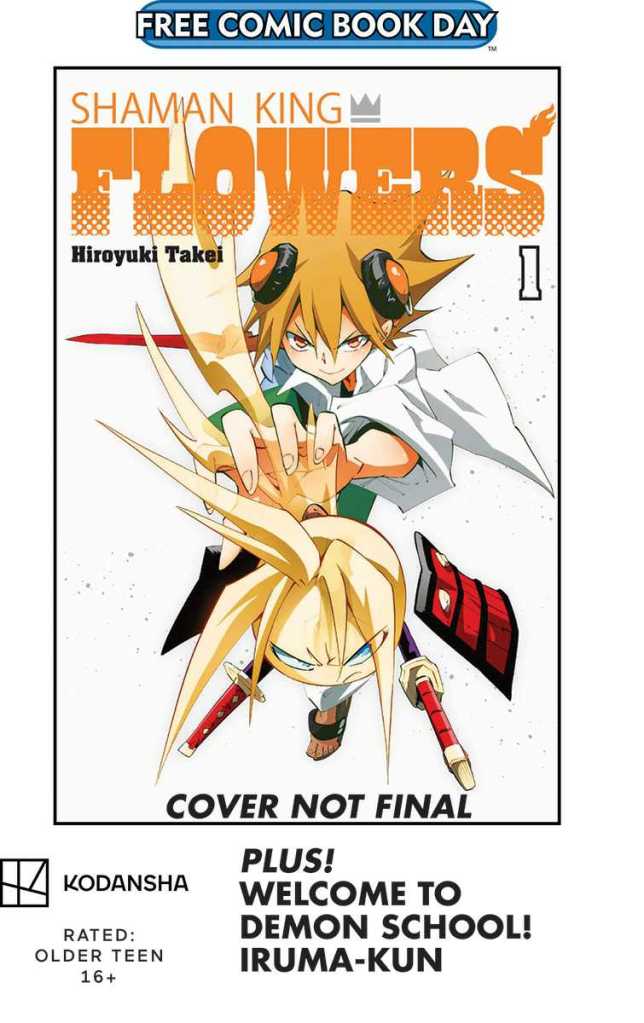 Kodansha Comics | SHAMAN KING FLOWERS & WELCOME TO DEMON SCHOOL IRUMA-KUN FCBD 2023 Silver Cover