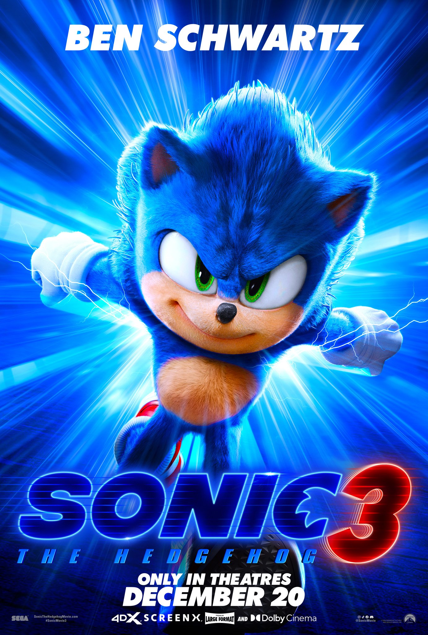 Sonic the Hedgehog 3 Character Poster #1: Sonic