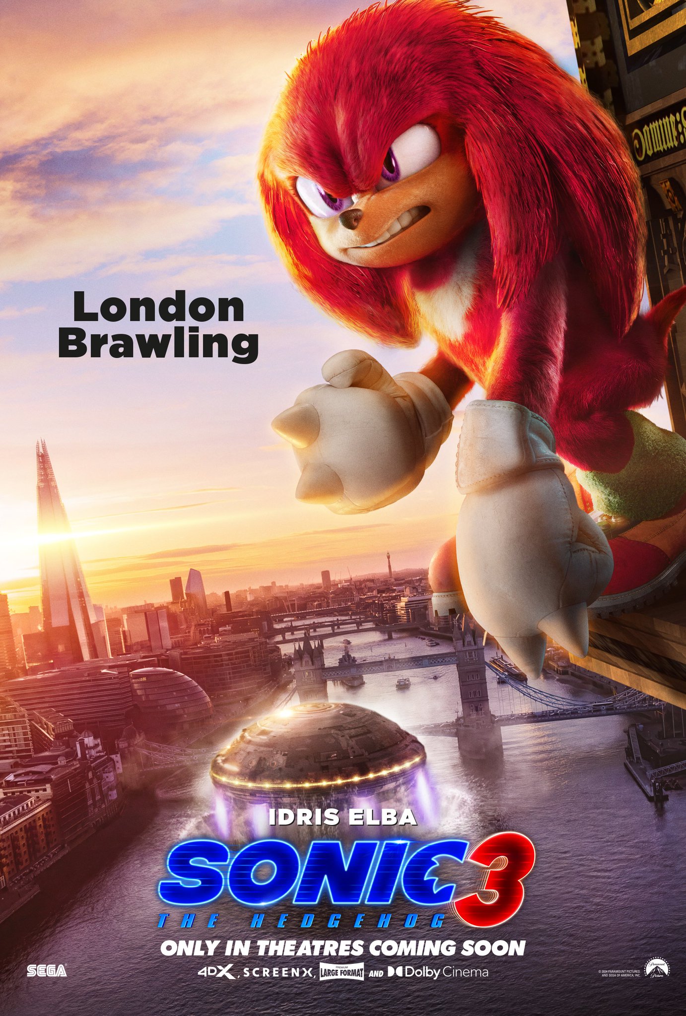 Sonic the Hedgehog 3 Character Poster (London Bridge): Knuckles
