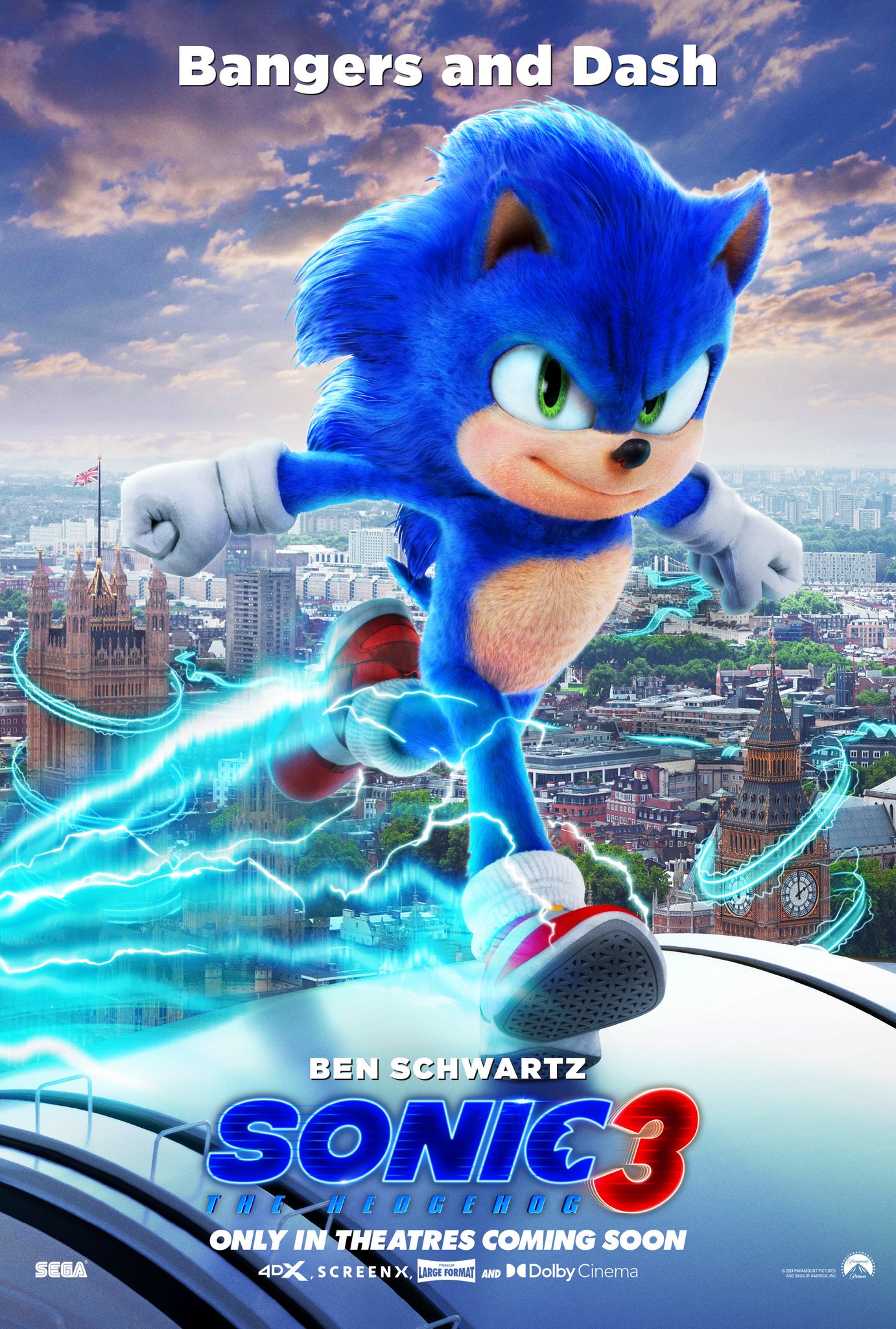 Sonic the Hedgehog 3 Character Poster (England): Sonic