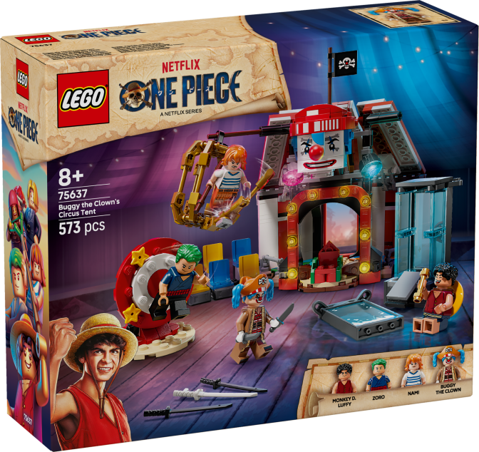 The LEGO® ONE PIECE Buggy the Clown’s Circus Box Display (Front)