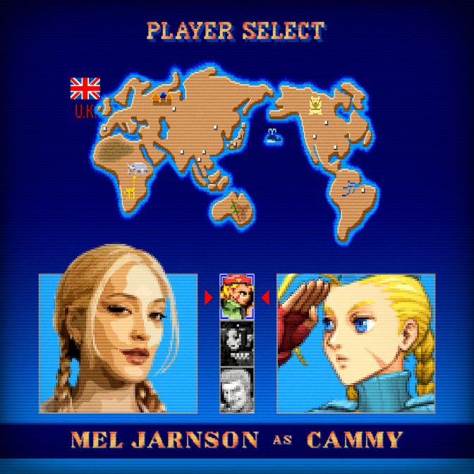 Street Fighter Cast 'Player Select' Screen- Mel Jarnson- Cammy