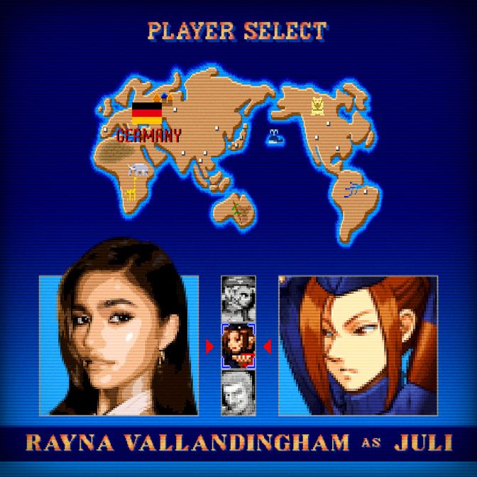 Street Fighter Cast 'Player Select' Screen- Rayna Vallandingham/Juli