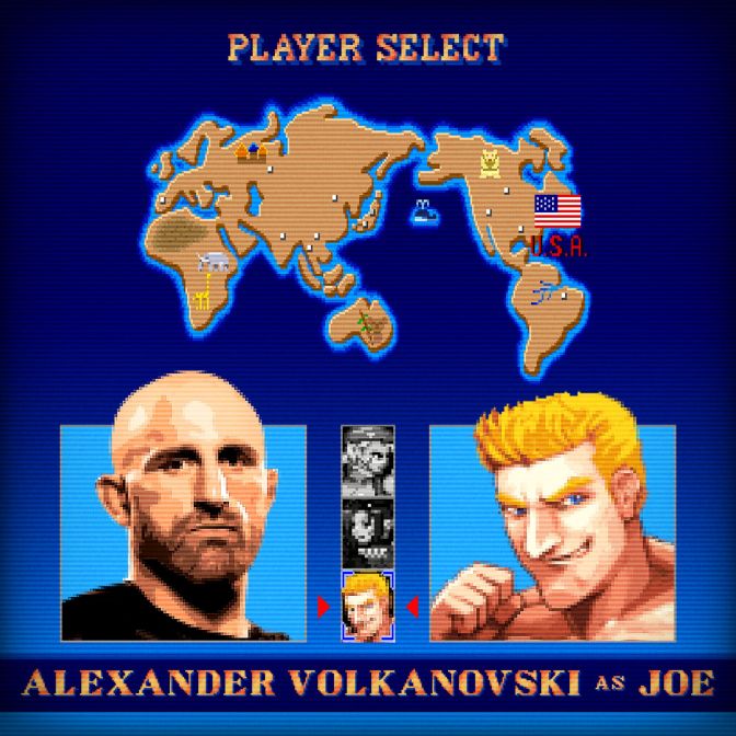 Street Fighter Cast 'Player Select' Screen- Alenxander Volkanovski/Joe