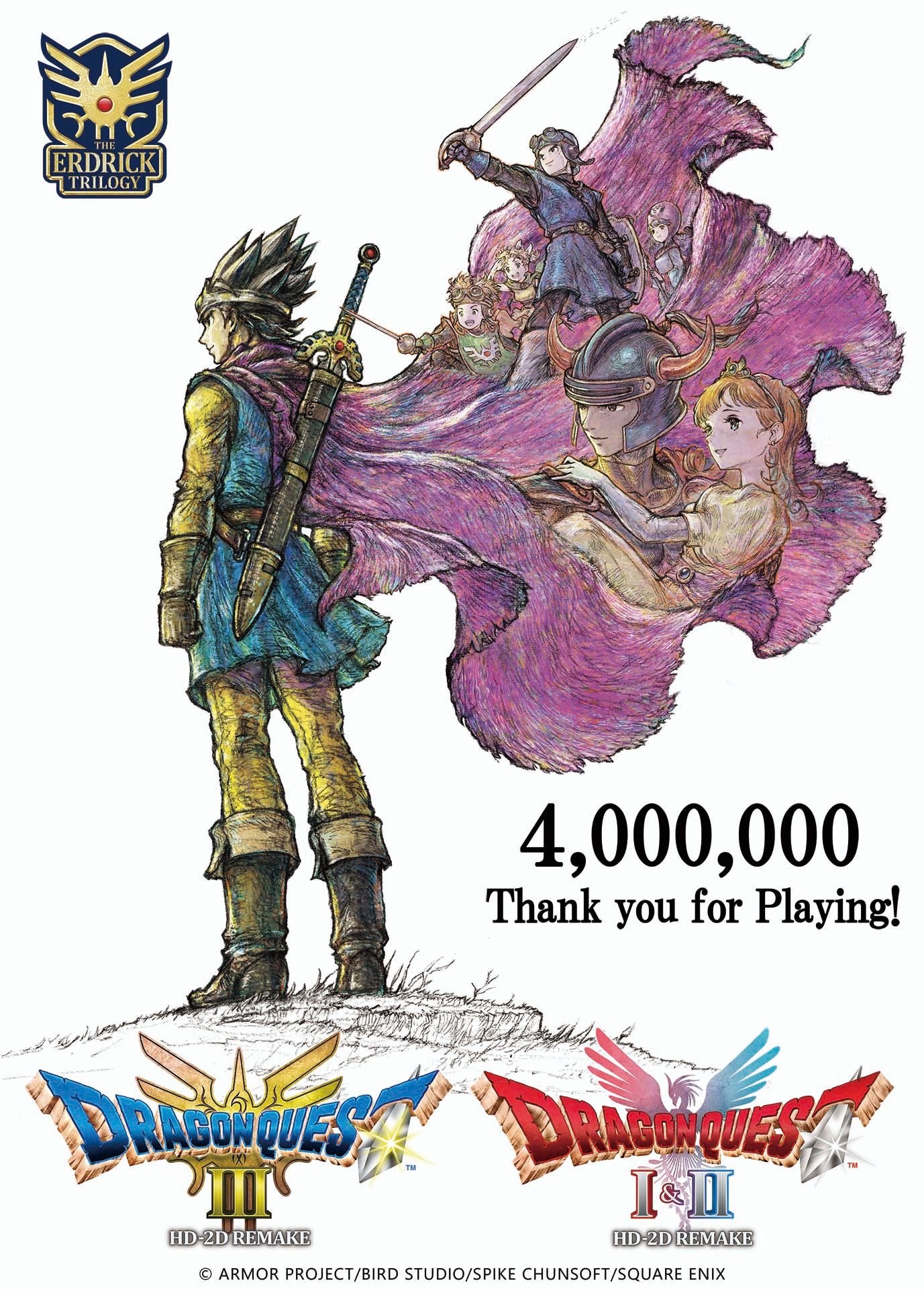 Dragon Quest I & II HD Remake Sales Milestone Visual