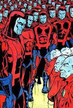 Manhunters and Guardians of the Universe, as seen in Secret Origins (vol. 2) #22 (January 1988)